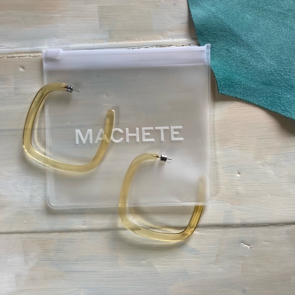 MACHETE Jewelry - SOLD Machete Large Square Hoops NWT Transparent Yellow